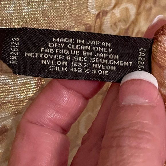 Coach Gold Silk Combo Nylon Logo Scarf - Picture 5 of 5